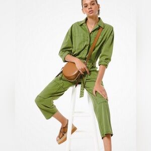 Worn Once: Michael Kors Evergreen papertwill jumpsuit Size Med